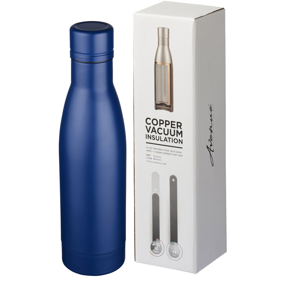 Vasa 500 ml koper vacuüm geïsoleerde fles - met logo of onbedrukt bestellen - Blauw