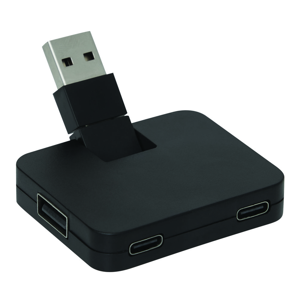 HUBI - USB-hub - met logo of onbedrukt bestellen - Zwart