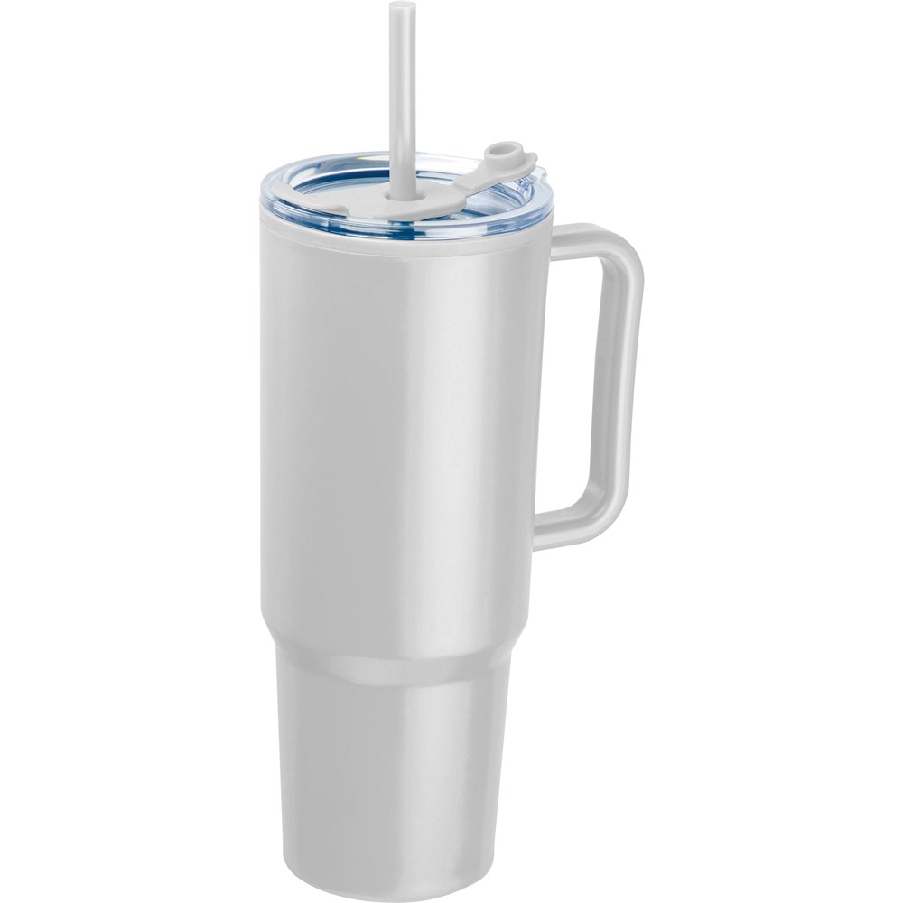 Dubbelwandige XXL drinkbeker, 1200 ml - met logo of onbedrukt bestellen - Wit