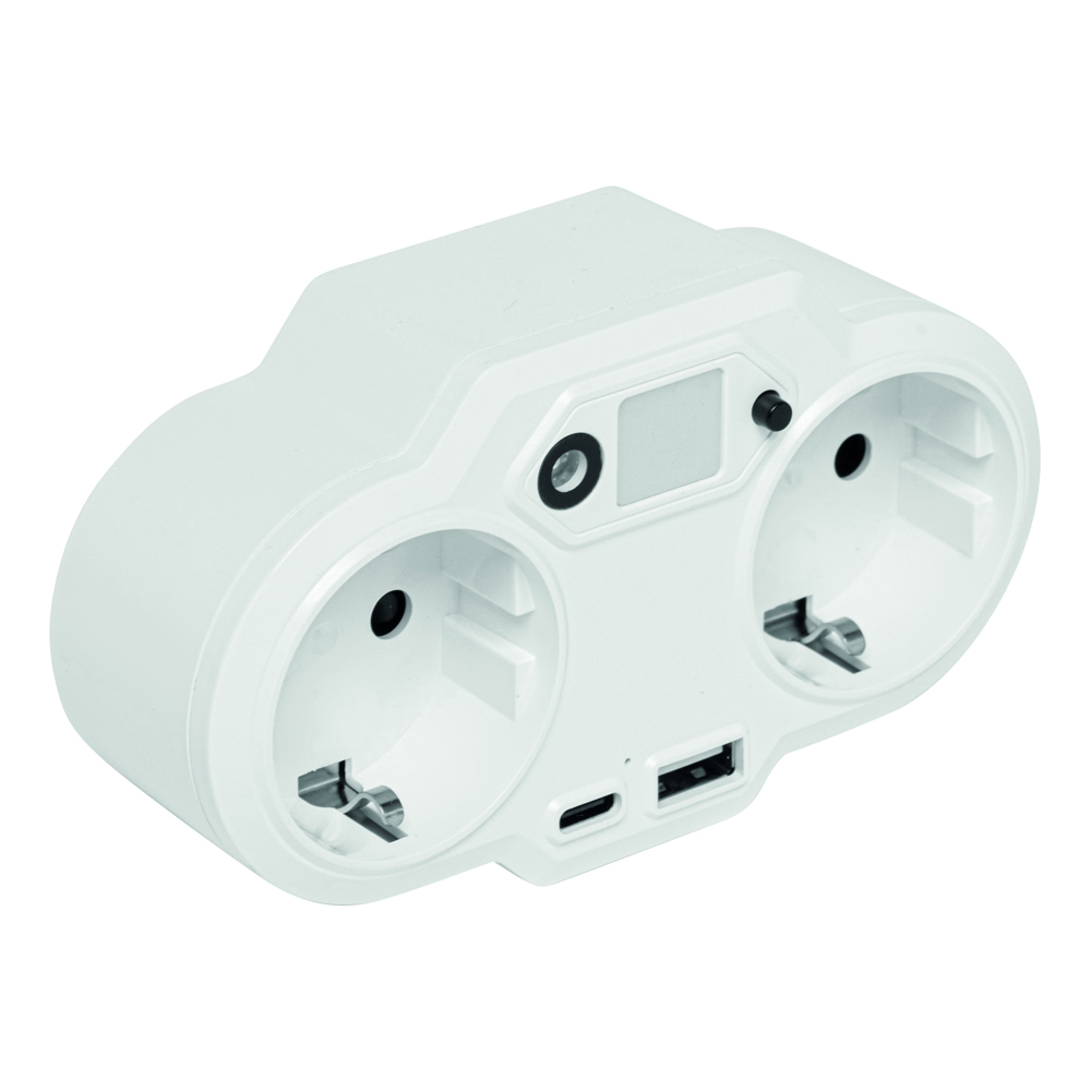 ENDLESS POWER NIGHT - USB-adapterstekker voeding met nachtlampje - voor bedrijven en relatiegeschenken