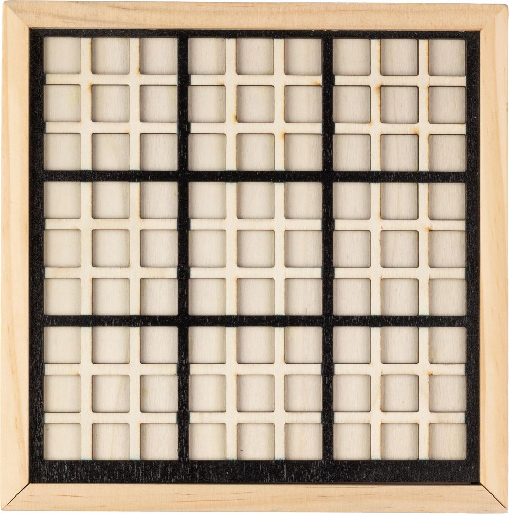 Houten Sudoku-spel Christa - met logo of onbedrukt bestellen - Bruin