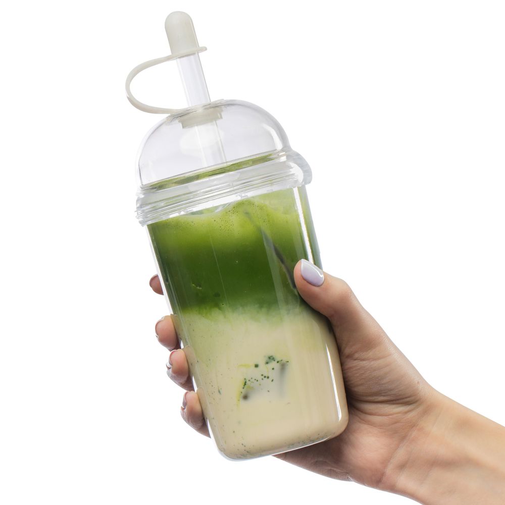 rPet Drinkbeker met rietje Glow 500 ml