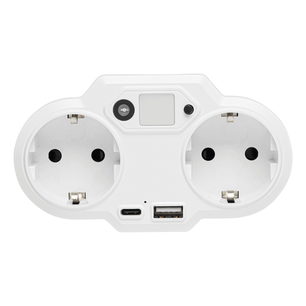 ENDLESS POWER NIGHT - USB-adapterstekker voeding met nachtlampje - voor bedrijven en relatiegeschenken