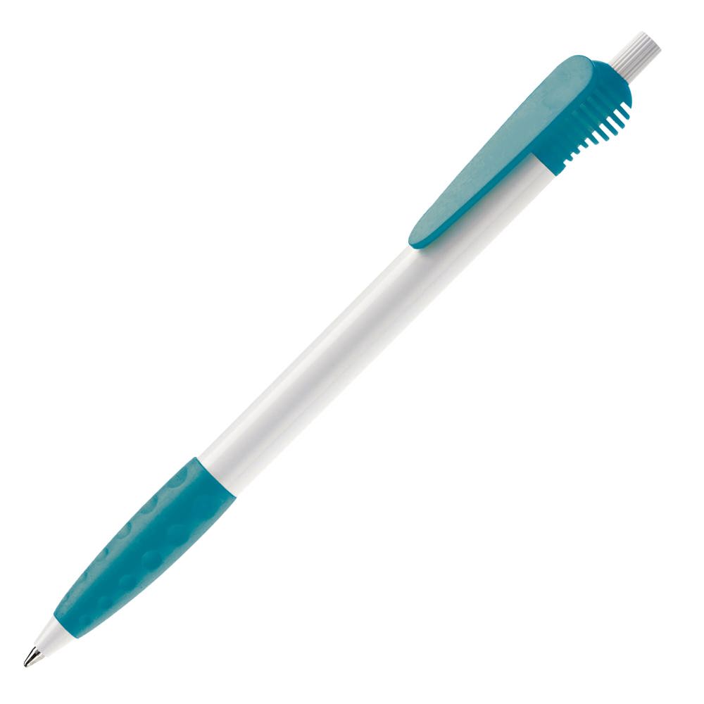 Balpen Cosmo grip hardcolour - Wit / Turquoise