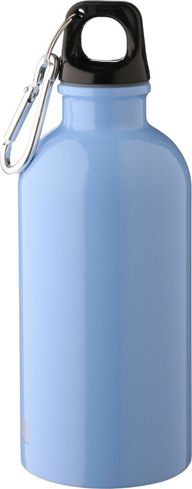 Gerecyclede roestvrijstalen enkelwandige fles (400 ml) Sable - voor bedrijven en relatiegeschenken - Lichtblauw