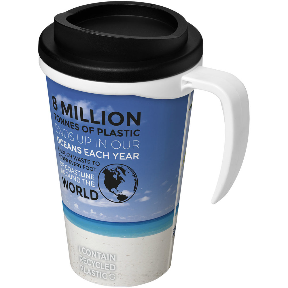 Brite Americano® grande 350 ml geïsoleerde beker - voor bedrijven en relatiegeschenken - Wit, Zwart
