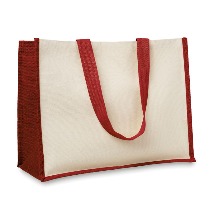 CAMPO DE FIORI - Jute/canvas boodschappentas - voor bedrijven en relatiegeschenken - Rood