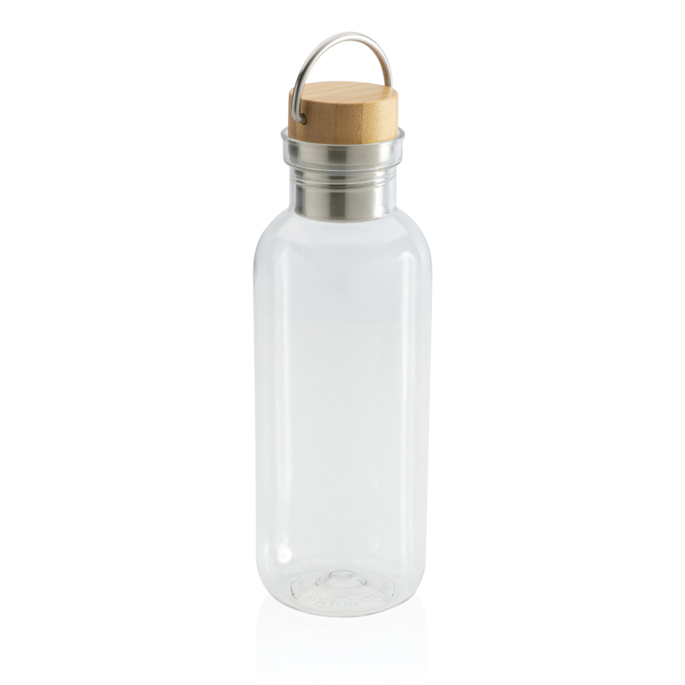 RCS recycled PET fles met bamboe deksel en handvat