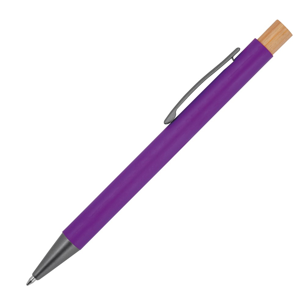Pen van gerecycled aluminium met bamboe drukker