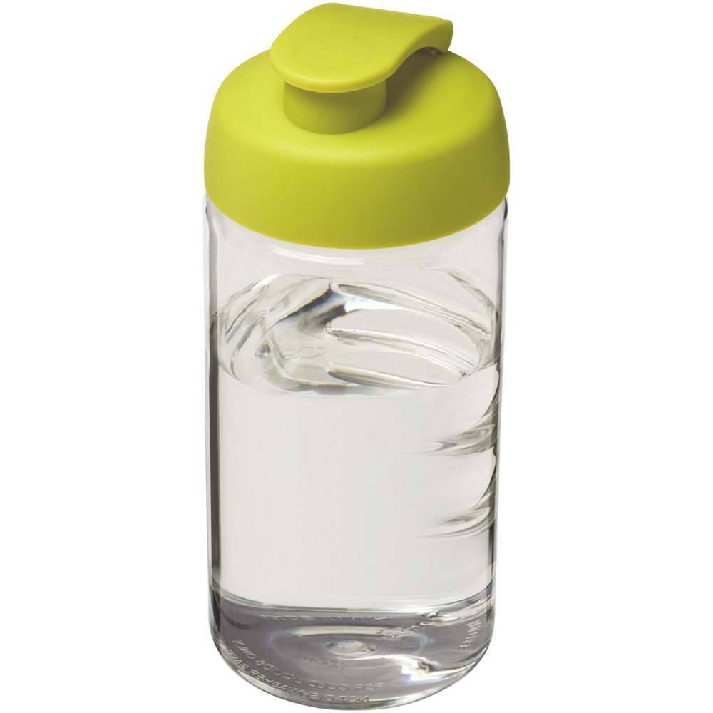 H2O Active® Bop 500 ml sportfles met flipcapdeksel - bedrukt of onbedrukt verkrijgbaar - Transparent, Lime