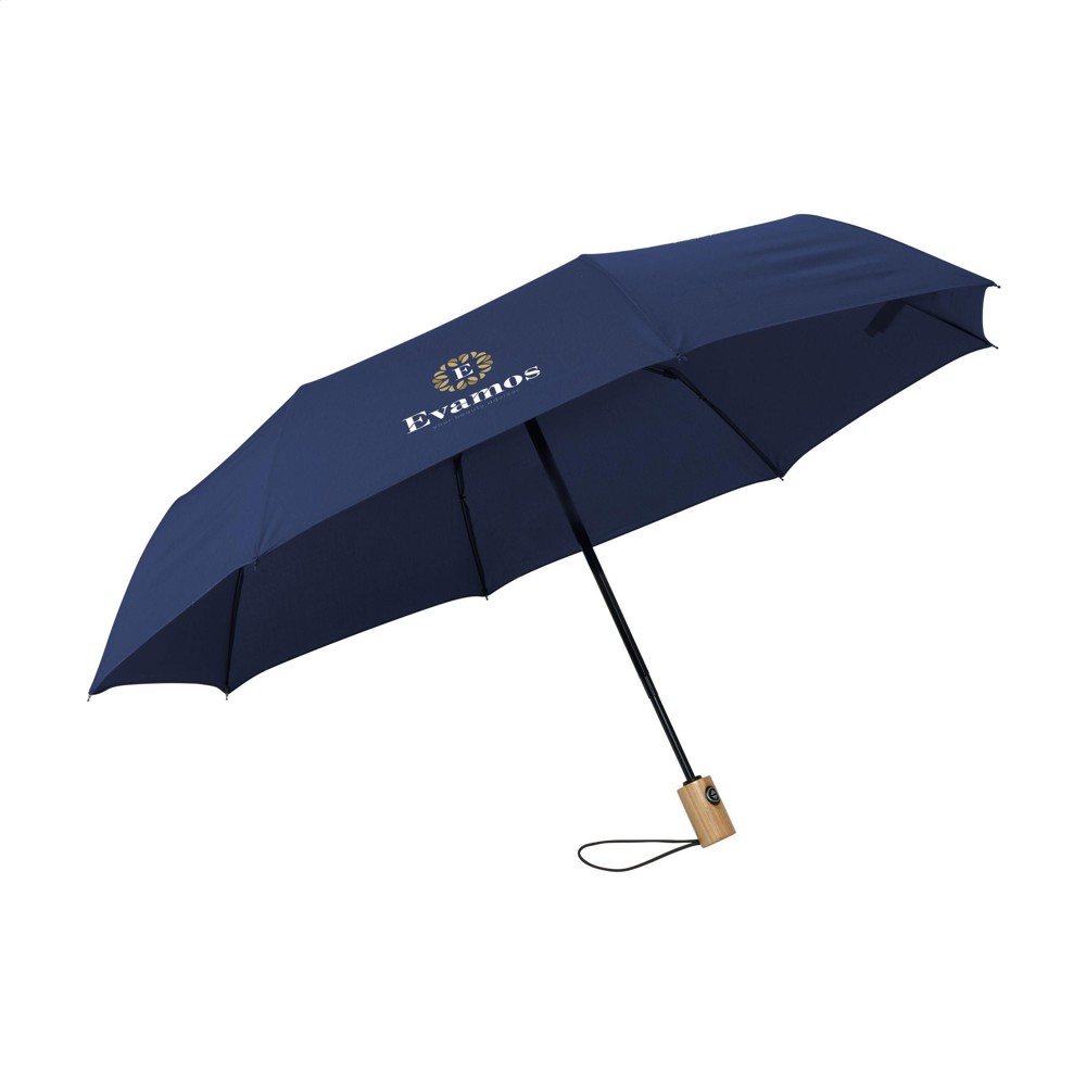Michigan opvouwbare RCS RPET paraplu 21 inch - donkerblauw (± PMS 295C)