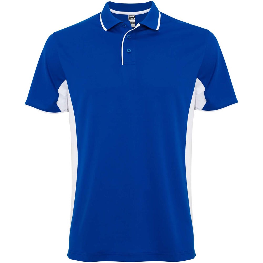 Montmelo unisex sportpolo met korte mouwen - voor bedrijven en relatiegeschenken - Koningsblauw, Wit