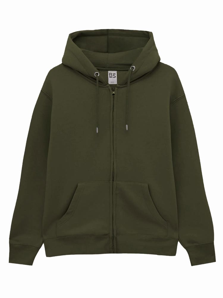 BS Vega full zip hoodie, 280 gr/m² - bedrukt of onbedrukt verkrijgbaar - Olijfgroen (PMS 418C)