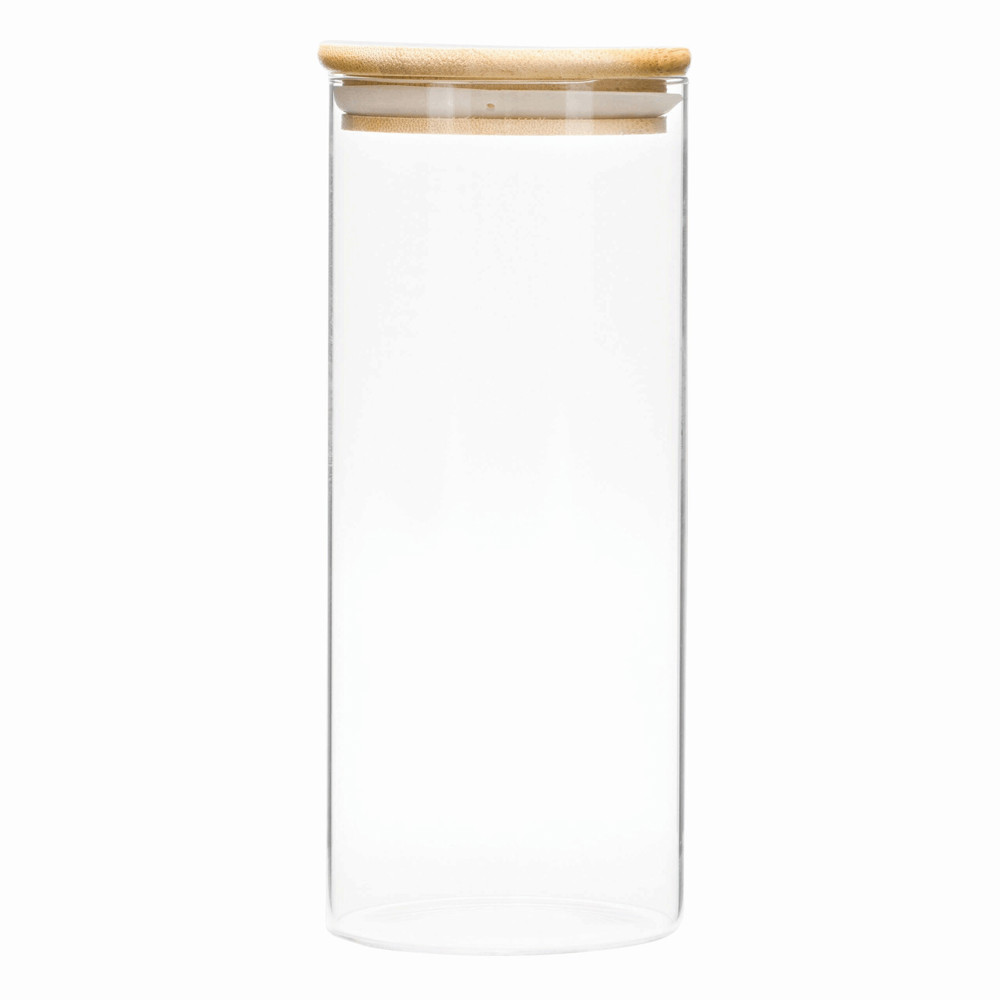 ECO STORAGE L - Glazen voorraadpot, kruiden enz., inhoud ca. 850 ml. - met logo of onbedrukt bestellen