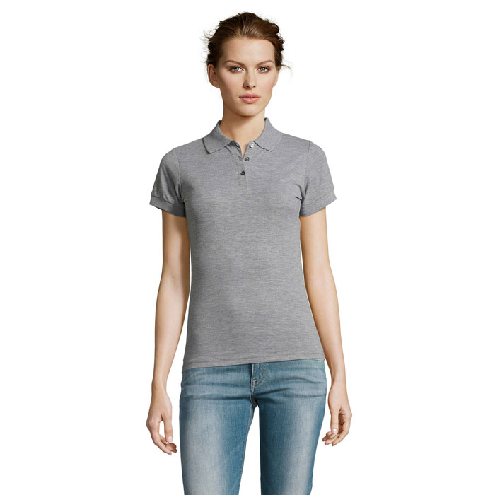 PRIME WOMEN - PRIME dames polo200g - bedrukt of onbedrukt verkrijgbaar - Grijs Gemêleerd 2
