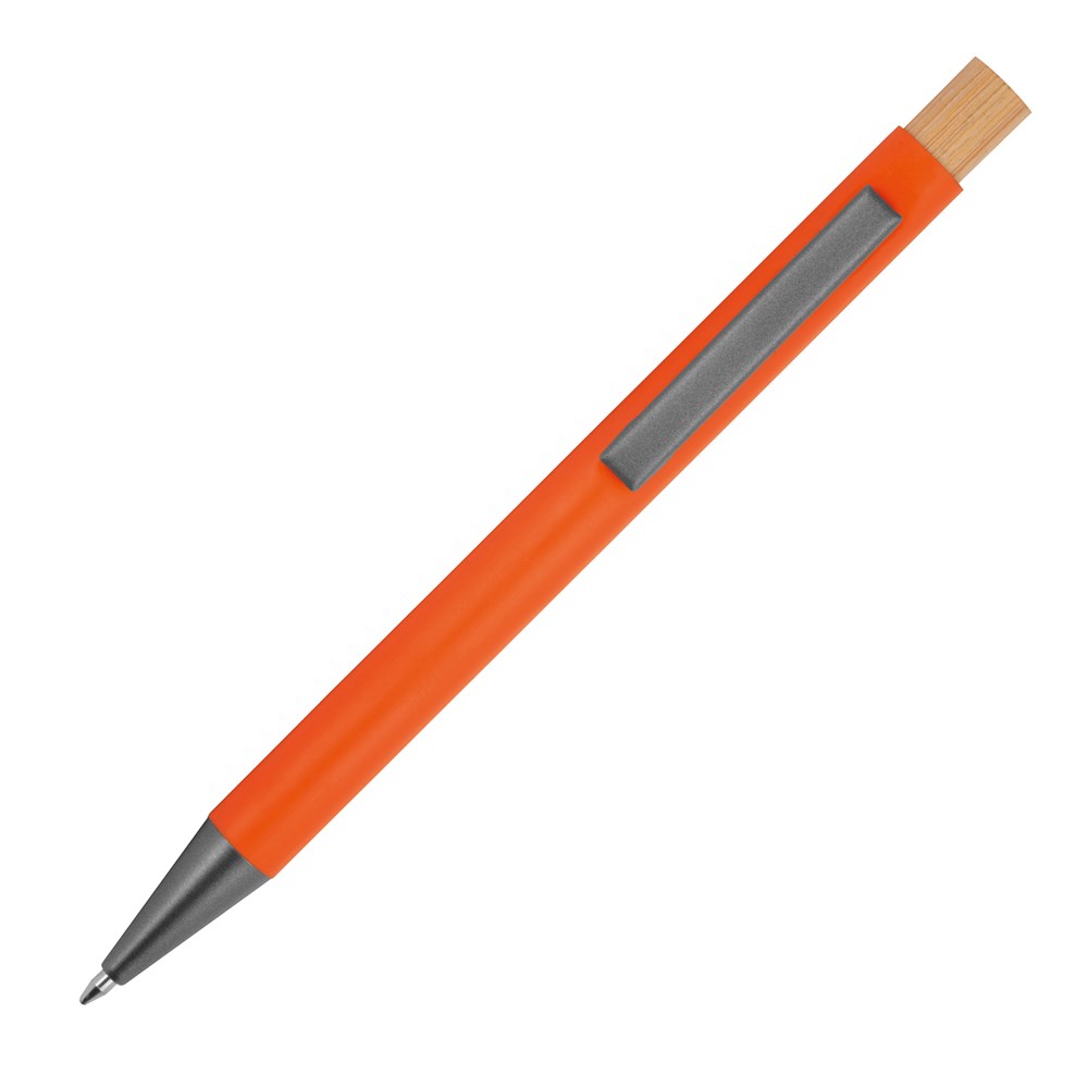 Pen van gerecycled aluminium met bamboe drukker