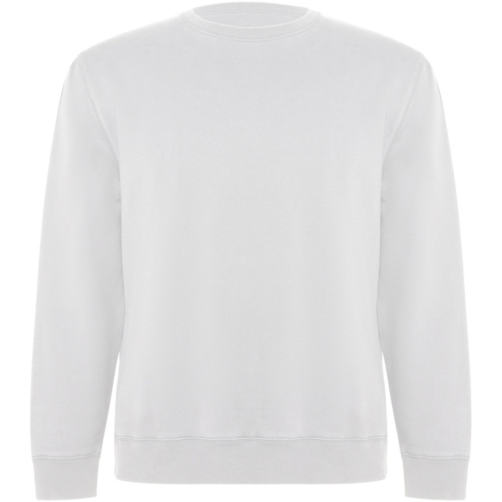 Batian biologisch katoenen uniseks sweater met ronde hals - met logo of onbedrukt bestellen - wit