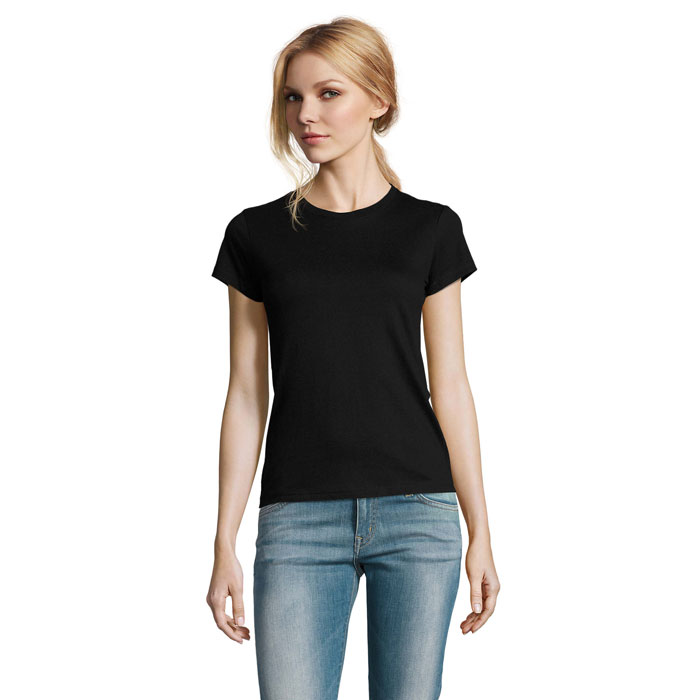 IMPERIAL WOMEN - IMPERIAL DAMES T-Shirt 190g - voor bedrijven en relatiegeschenken - Diep Zwart