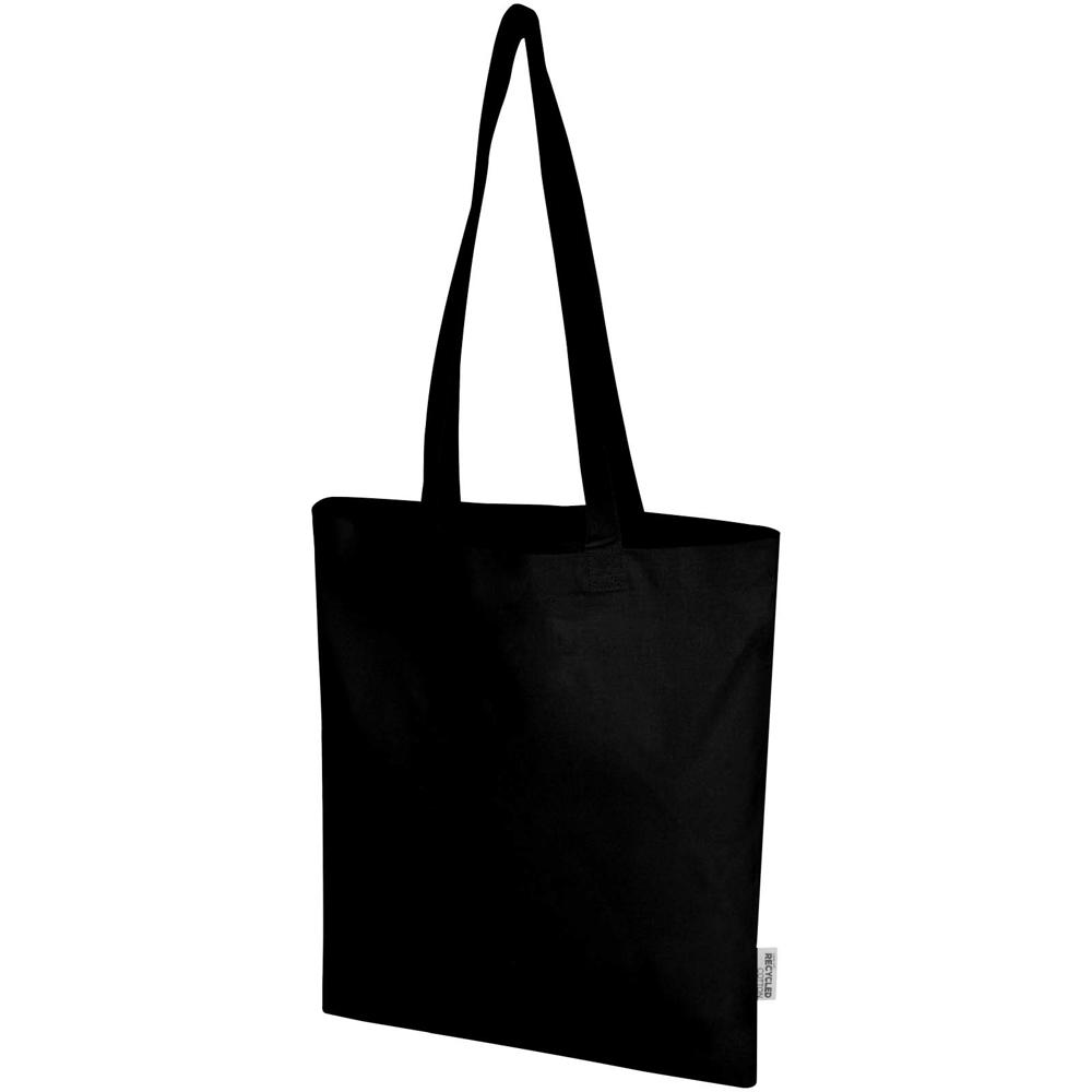 Peru Blend 180 g/m² GRS gerecycleerde katoenen draagtas 7L - met logo of onbedrukt bestellen - Zwart