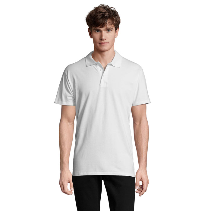 SPRING II - SPRING II HEREN Polo 210g - met logo of onbedrukt bestellen - Wit