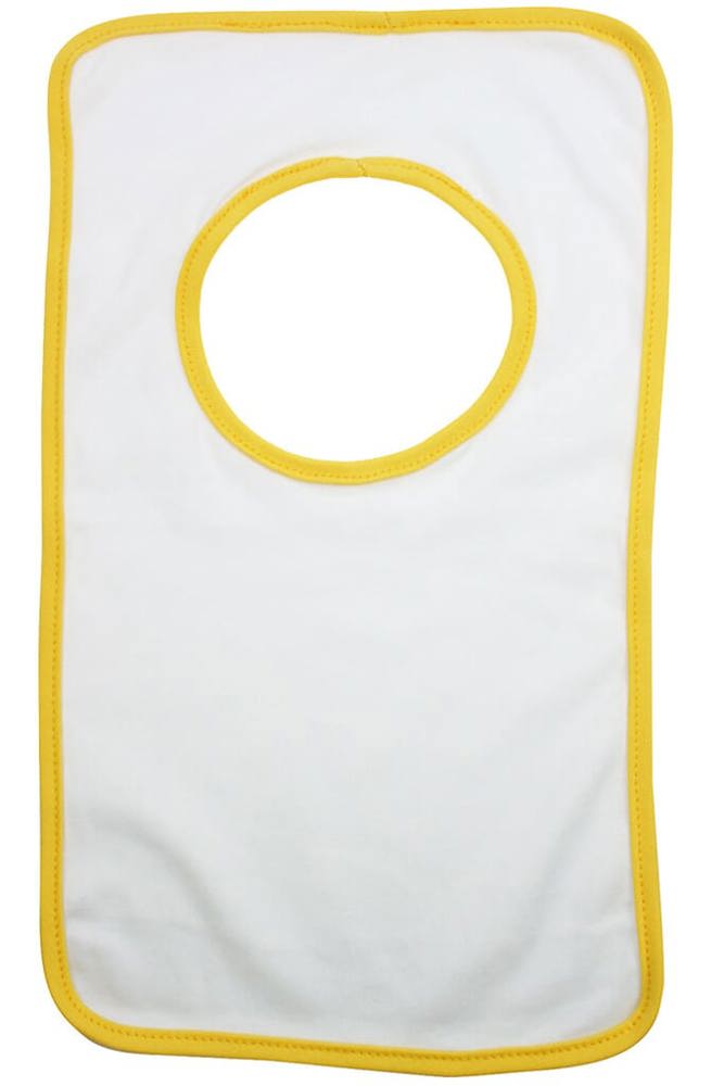 Baby slabbetje - kopen of bedrukken - Wit (WHITE) / Geel