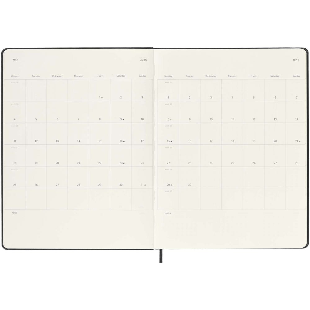 Moleskine week-agenda voor 12 maanden met harde kaft XL