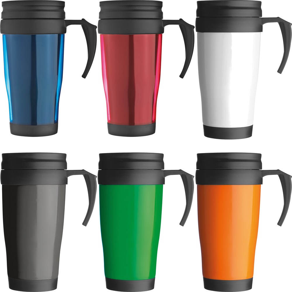 Kunststof drinkbeker met afsluitbare deksel- 0,4L - met logo of onbedrukt bestellen