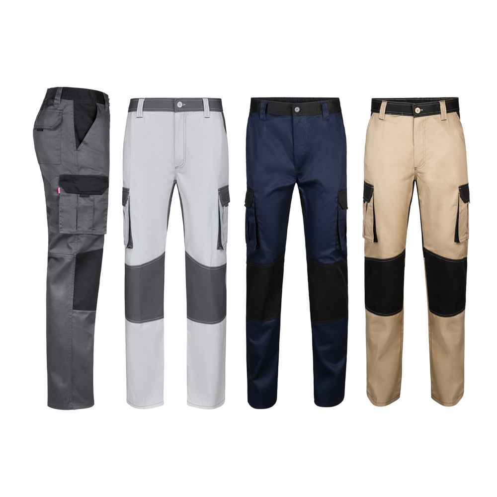 VL NJORD. Tweekleurige keperbroek met meerdere zakken (240 g/m²), van katoen (35%) en polyester (65%) - voor