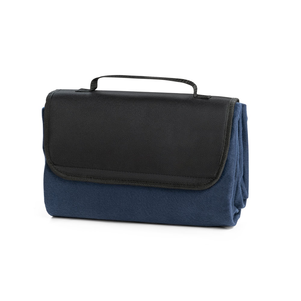 RILEY. Fleecedeken met vizier (180 g/m²) - met logo of onbedrukt bestellen - Blauw