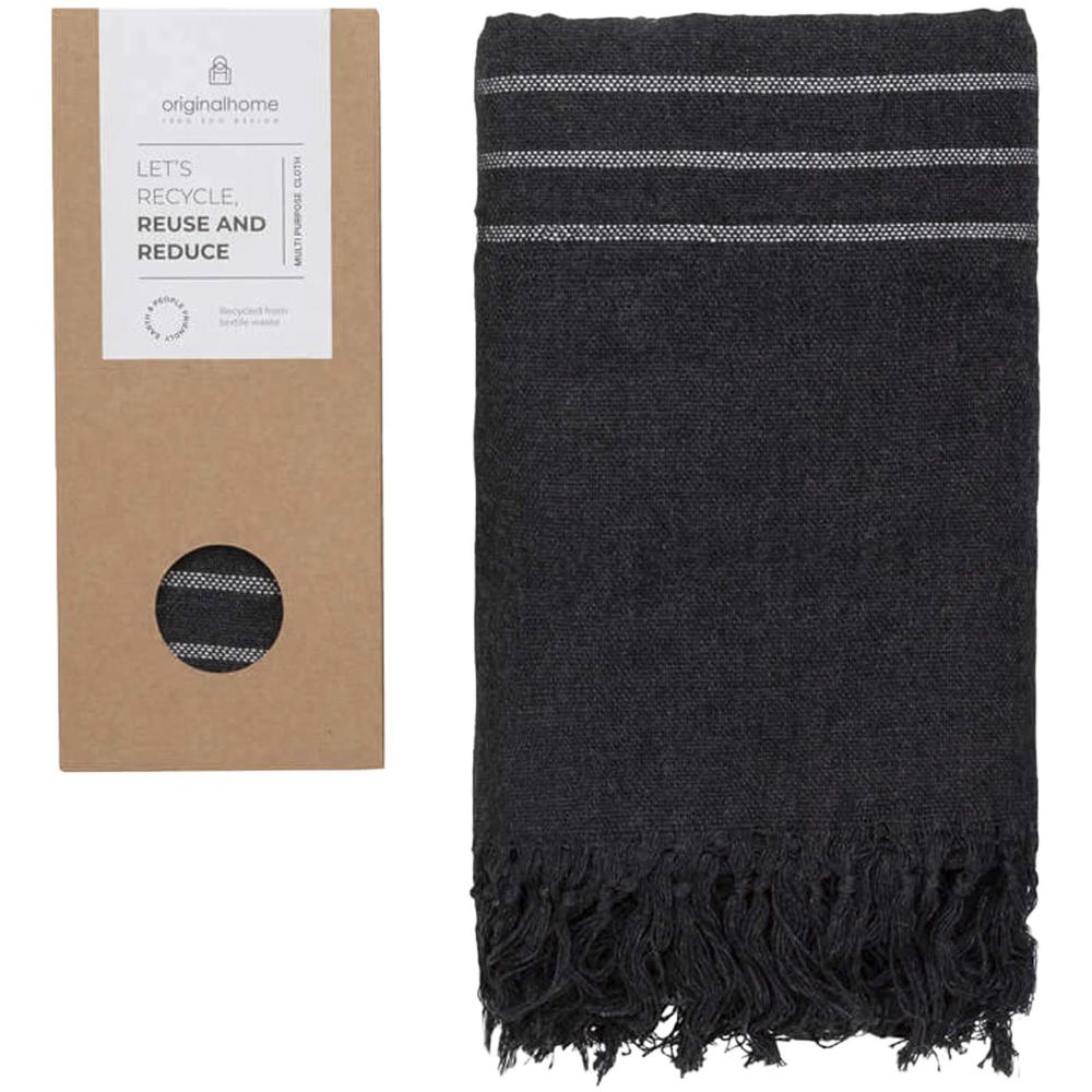 Originalhome gerecyclede doek - 85 x 175 cm - bedrukt of onbedrukt verkrijgbaar - zwart