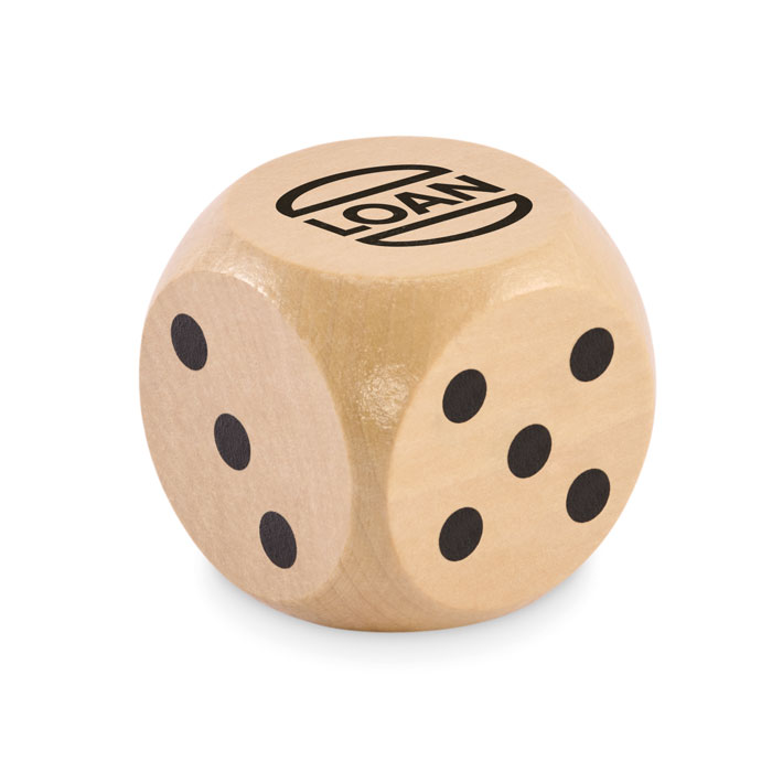 DADO - Schima houten dobbelsteen 5cm - voor bedrijven en relatiegeschenken