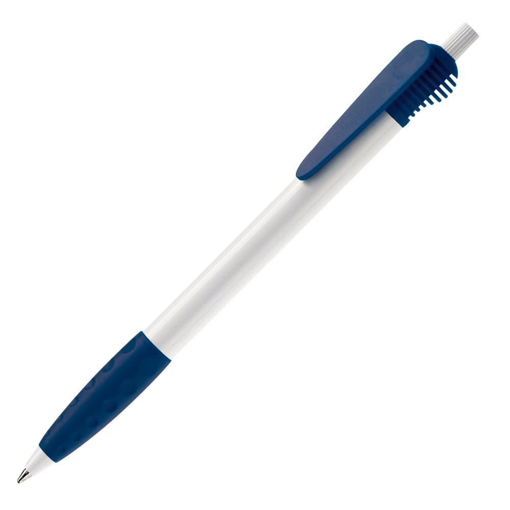 Balpen Cosmo grip hardcolour - Wit / Donkerblauw