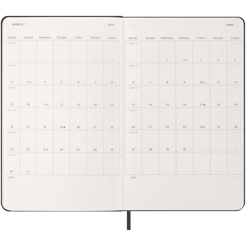 Moleskine dag-agenda voor 12 maanden met harde kaft