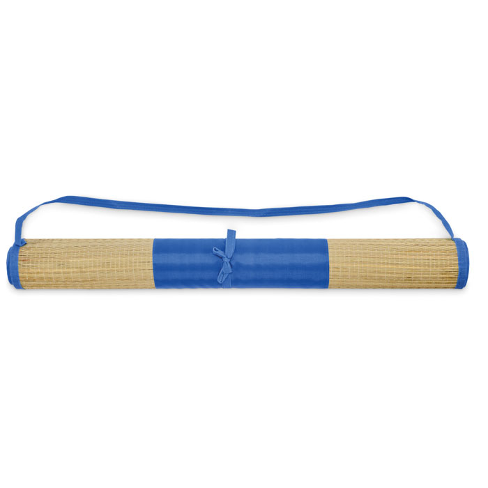 RAFIA - Strandmat van natuurlijk stro - voor bedrijven en relatiegeschenken - Royal Blauw
