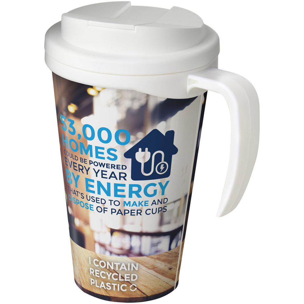 Brite-Americano® Grande 350 ml geïsoleerde beker - met logo of onbedrukt bestellen - wit