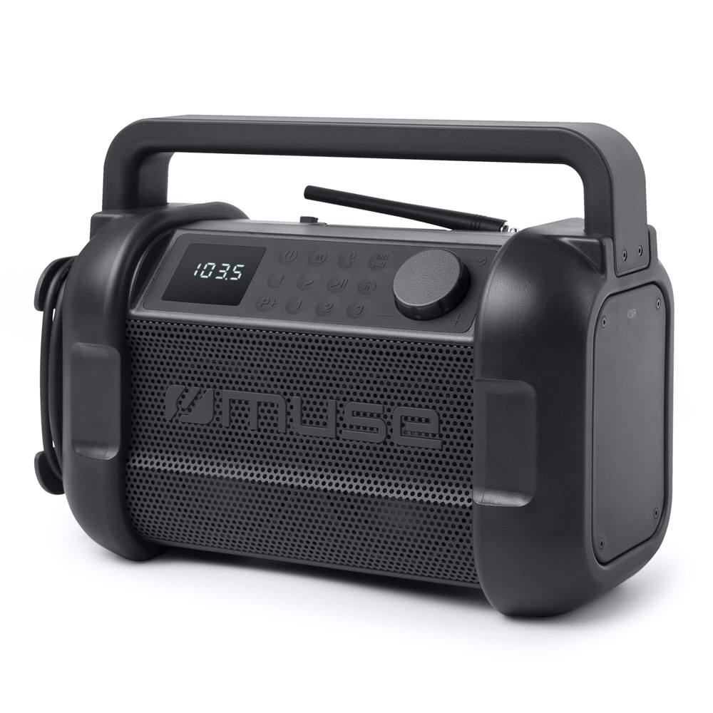 M-928 | Muse bouwradio met Bluetooth 20W met FM-radio - bedrukt of onbedrukt verkrijgbaar - Zwart