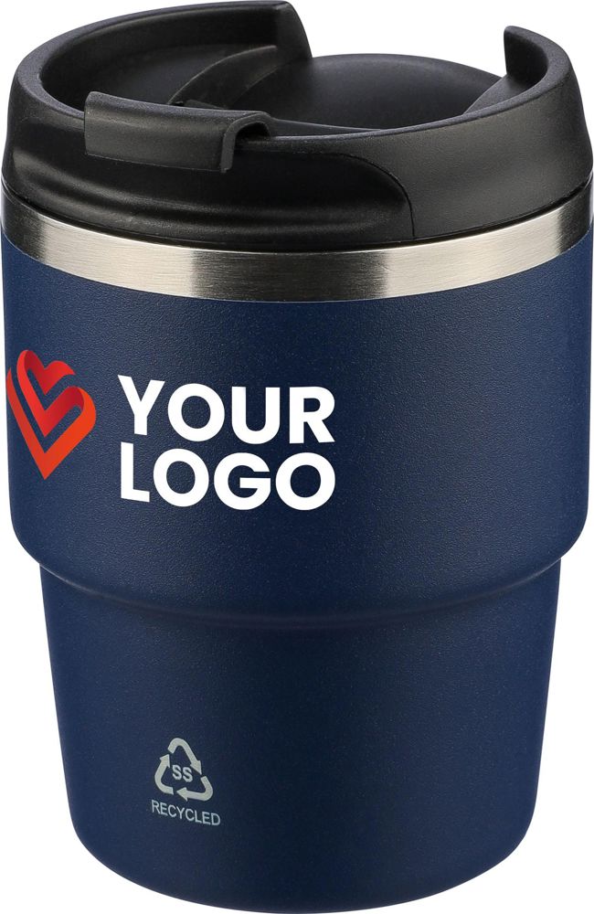 ?Gerecycled roestvrijstalen dubbelwandige drinkbeker (175 ml) Oli