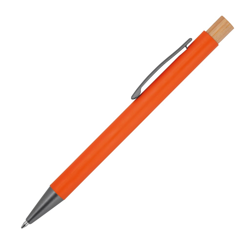 Pen van gerecycled aluminium met bamboe drukker