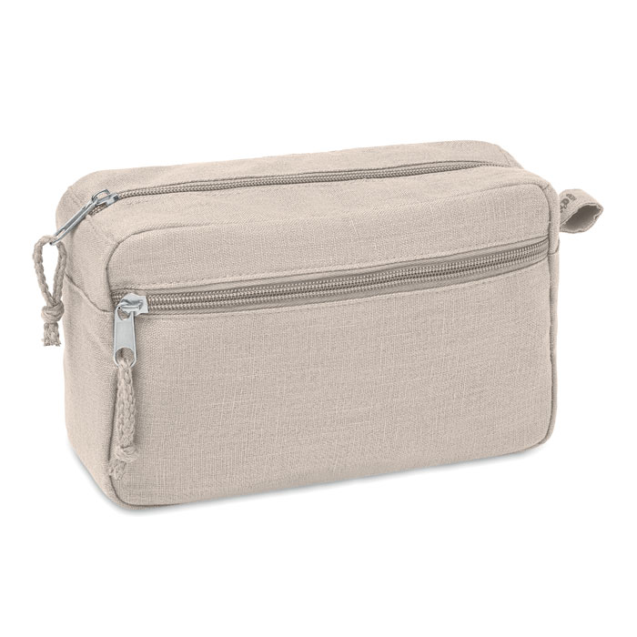 NAIMA COSMETIC - Hennep toilettas - voor bedrijven en relatiegeschenken - Beige