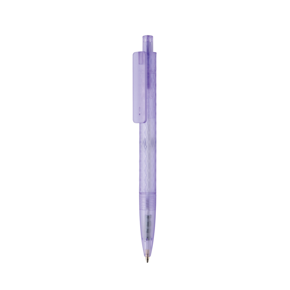 X3 GRS gerecycled PC plastic pen frosted - met logo of onbedrukt bestellen - paars (± PMS 270)