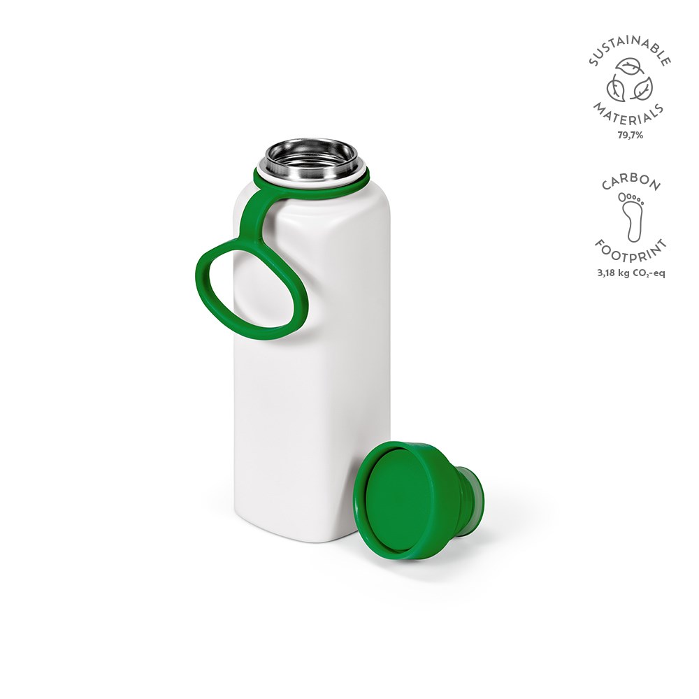 Ural fles gerecycled roestvrij staal 820 ml - met logo of onbedrukt bestellen - groen