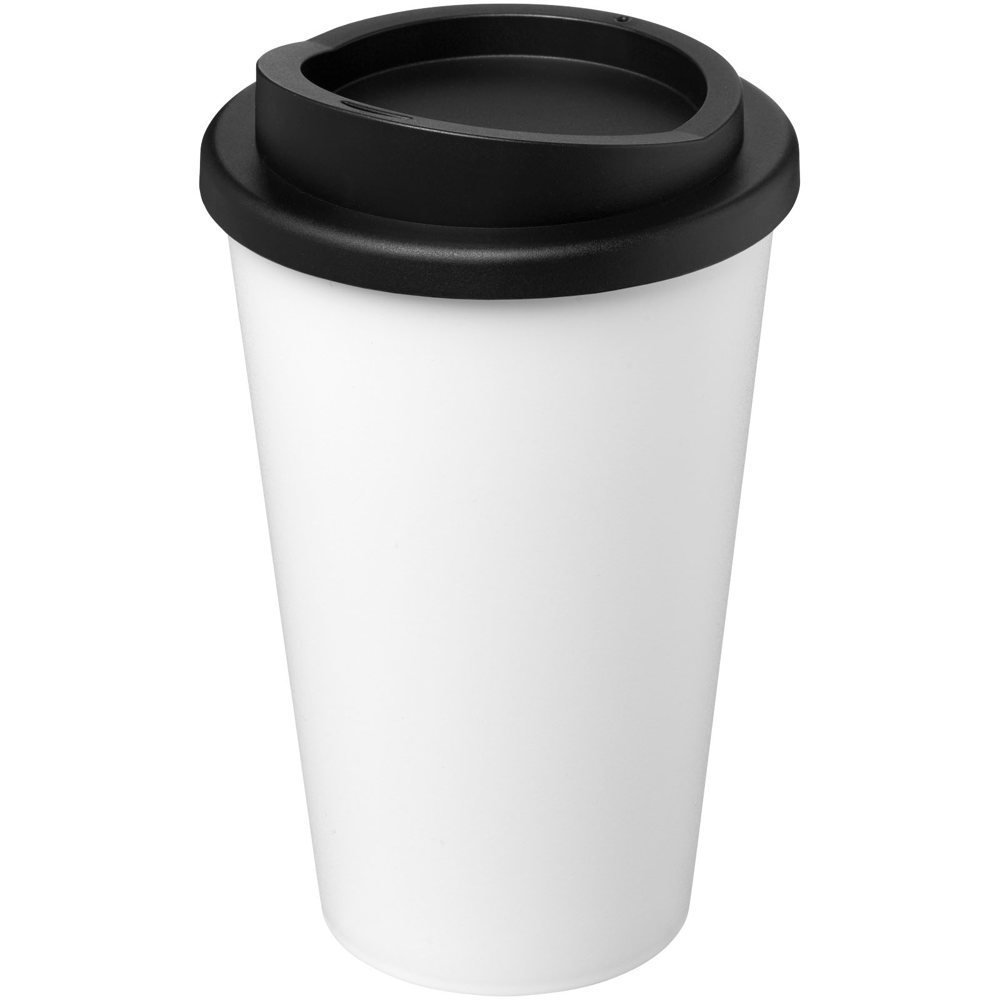 Gerecyclede americano® 350 ml geïsoleerde beker - voor bedrijven en relatiegeschenken - Wit, Zwart