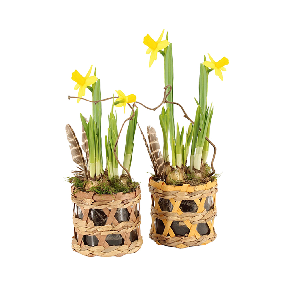 Easter wicker basket medium - Narcis - bedrukt of onbedrukt verkrijgbaar