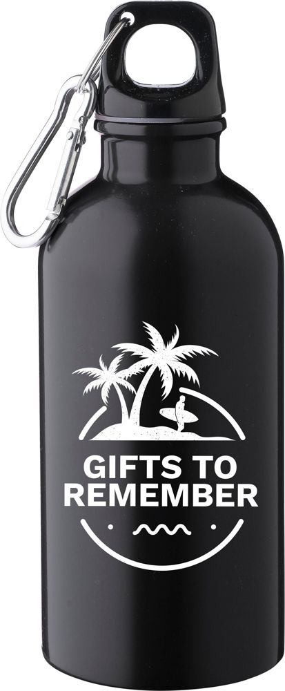 Gerecyclede roestvrijstalen enkelwandige fles (400 ml) Sable - voor bedrijven en relatiegeschenken