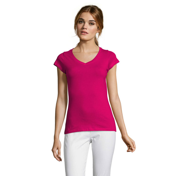 MOON - MOON dames t-shirt 150g - voor bedrijven en relatiegeschenken - Fuchsia