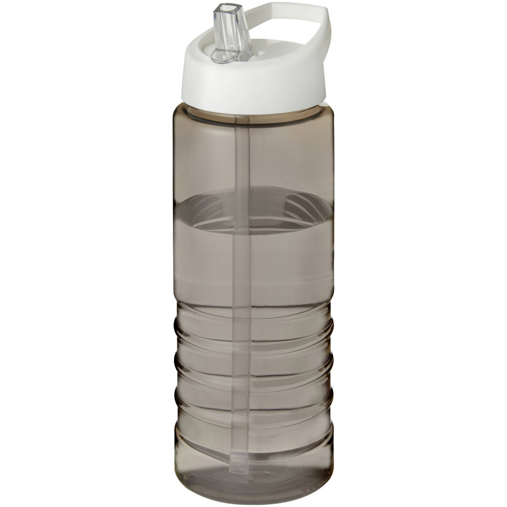 H2O Active® Treble 750 ml sportfles met tuitdeksel - met logo of onbedrukt bestellen - Houtskool, Wit