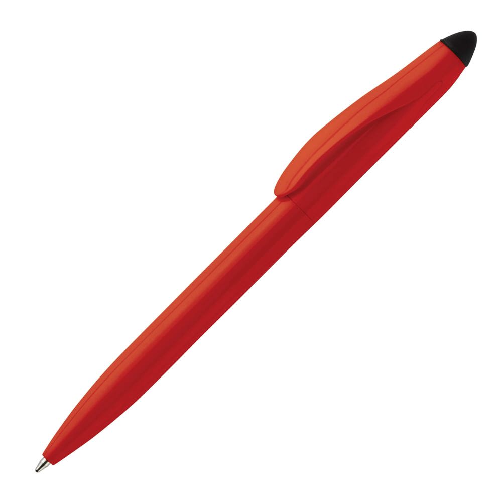 Balpen Touchy stylus hardcolour - voor bedrijven en relatiegeschenken - Rood / Zwart
