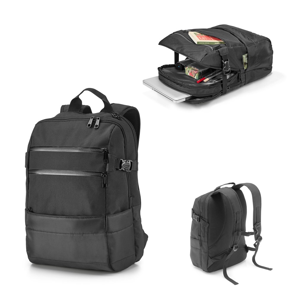 ZIPPERS BPACK. Laptop rugzak 15.6'' in 300D polyester en 840D jacquard - bedrukt of onbedrukt verkrijgbaar