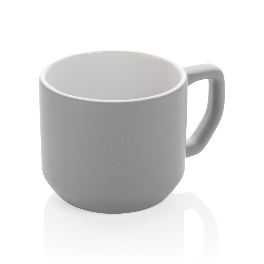 Keramische moderne mok 350 ml - bedrukt of onbedrukt verkrijgbaar - grijs (± PMS 16-3916TCX)