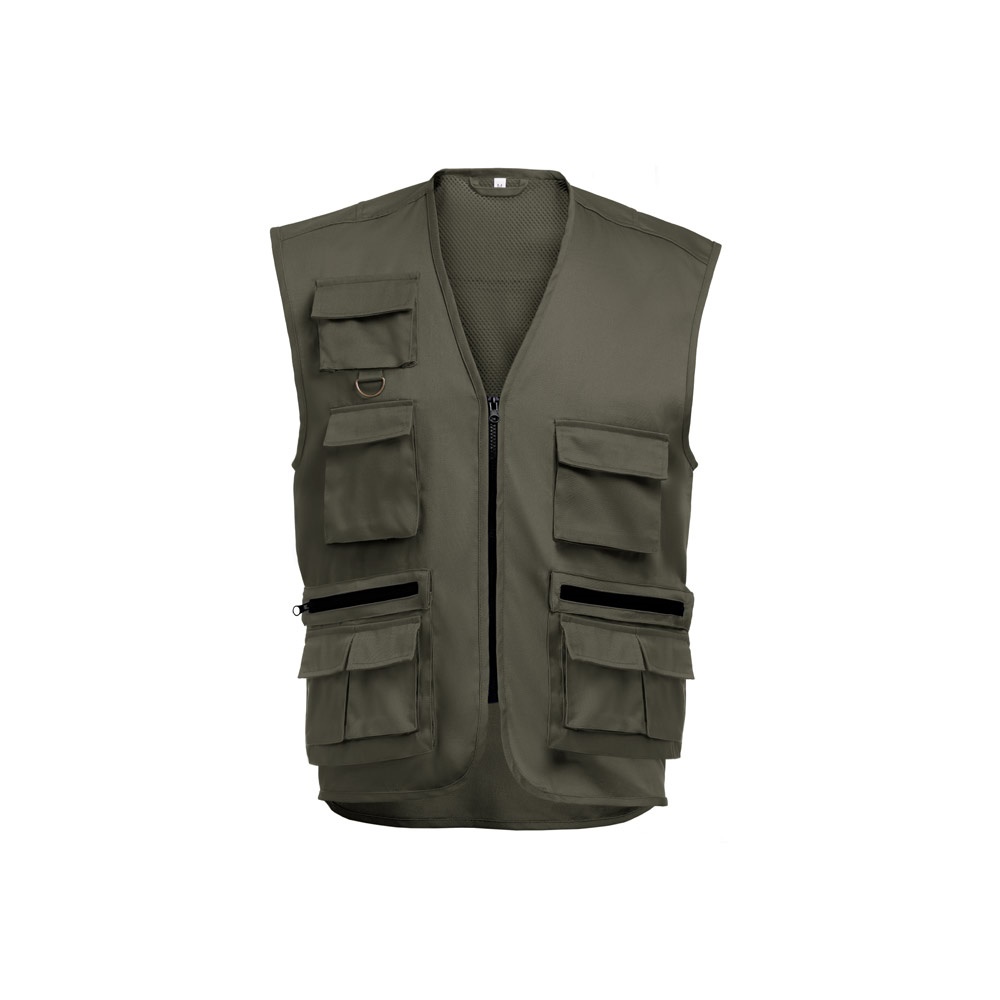 THC PIXEL. Vest (200 g/m²) in polyester en katoen - met logo of onbedrukt bestellen - Olijfgroen